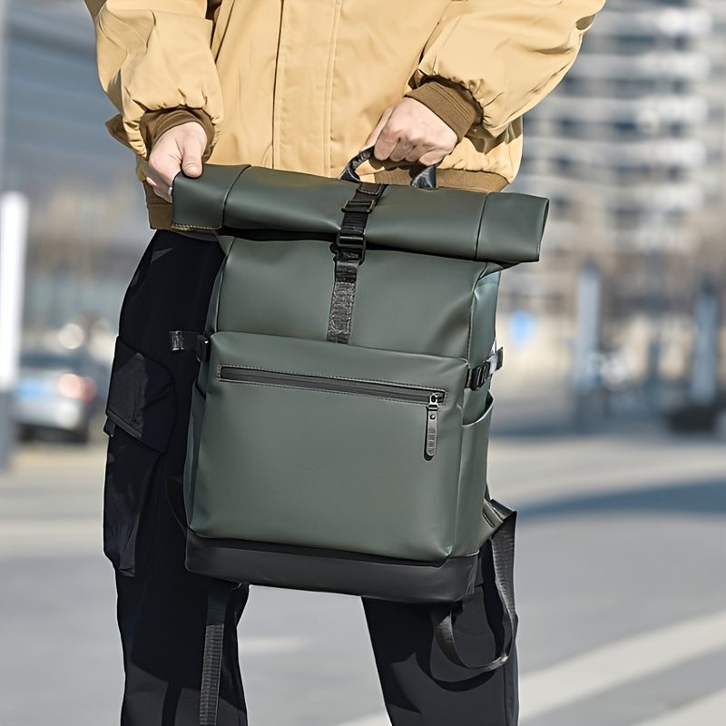 New Functional Style Casual Versatile Single-Shoulder Bag, Large Capacity Solid Color Simple Tote Storage Bag, Business Trip Backpack, Travel Hiking Mountaineering Backpack - Image 7