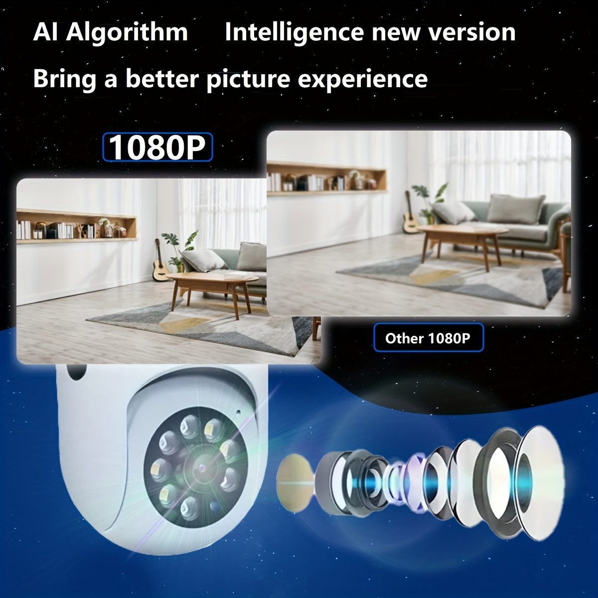 4-Pack Full HD WiFi IP Smart Security Cameras, 1080P Surveillance System with Integrated PTZ Control, AI Motion Detection, Full-Color Night Vision, Two-Way Audio, and 2.4GHz High-Speed WiFi Connection - Image 7