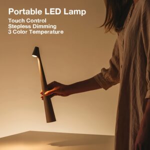 Modern Touch Control Portable LED Table Lamp with / Operation, -Rechargeable Bedside Lamp for home, Office, Bedside - Low Voltage for & elders, Compatible with Smartphones Tablets (for some types