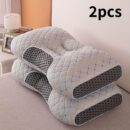 2pcs-star-dream-gray-knitted-fabric-black-mesh-neck-spine-pillow-2-pack