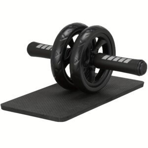 1pc Ab Roller Wheel - Dual Wheel Core Strength Trainer, Abs Exercise Equipment for Home Gym Fitness, Abdominal Muscle Toner with Knee Pad & Non-Slip Handles, Portable Bodybuilding Workout Gear, Perfect Birthday Christmas Holiday Gift for Men Women