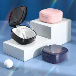 Waterproof & Moisture-Resistant Lockable Case - Portable Teeth Straightener & Retainer Storage Box with Locking Mechanism, for orthodontic Aligners, Dentures, Night - Travel-Friendly