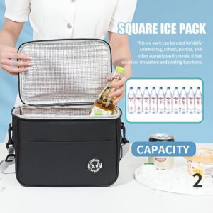 Heated Lunch Box Handbag Insulated Bag Aluminum Foil Thickened Bento Bag Large Capacity Lunch Bag for Office Workers Fashionable Non-food contact,back to school