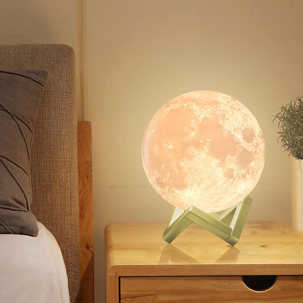 PINOCO Smart RGB 128-Color Moon Lamp with Remote & Touch Control, -Free Color/Brightness Adjustment, - Night Light Suitable for Bedside, Desk Decor, Birthday & Anniversary Gifts - Modern Crescent Light Bulb - Image 3