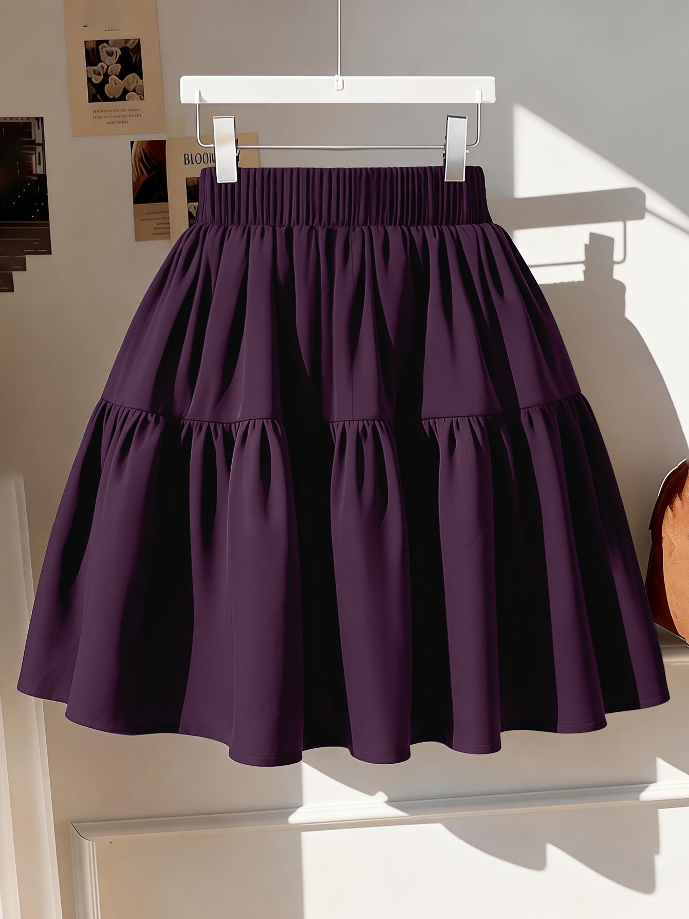 Women's Ruffle Hem Flared A-Line Skirt with Bow Tie Straps, Double-Layer Ruffled Spliced Cake Skirt, Short Skirt - Image 8
