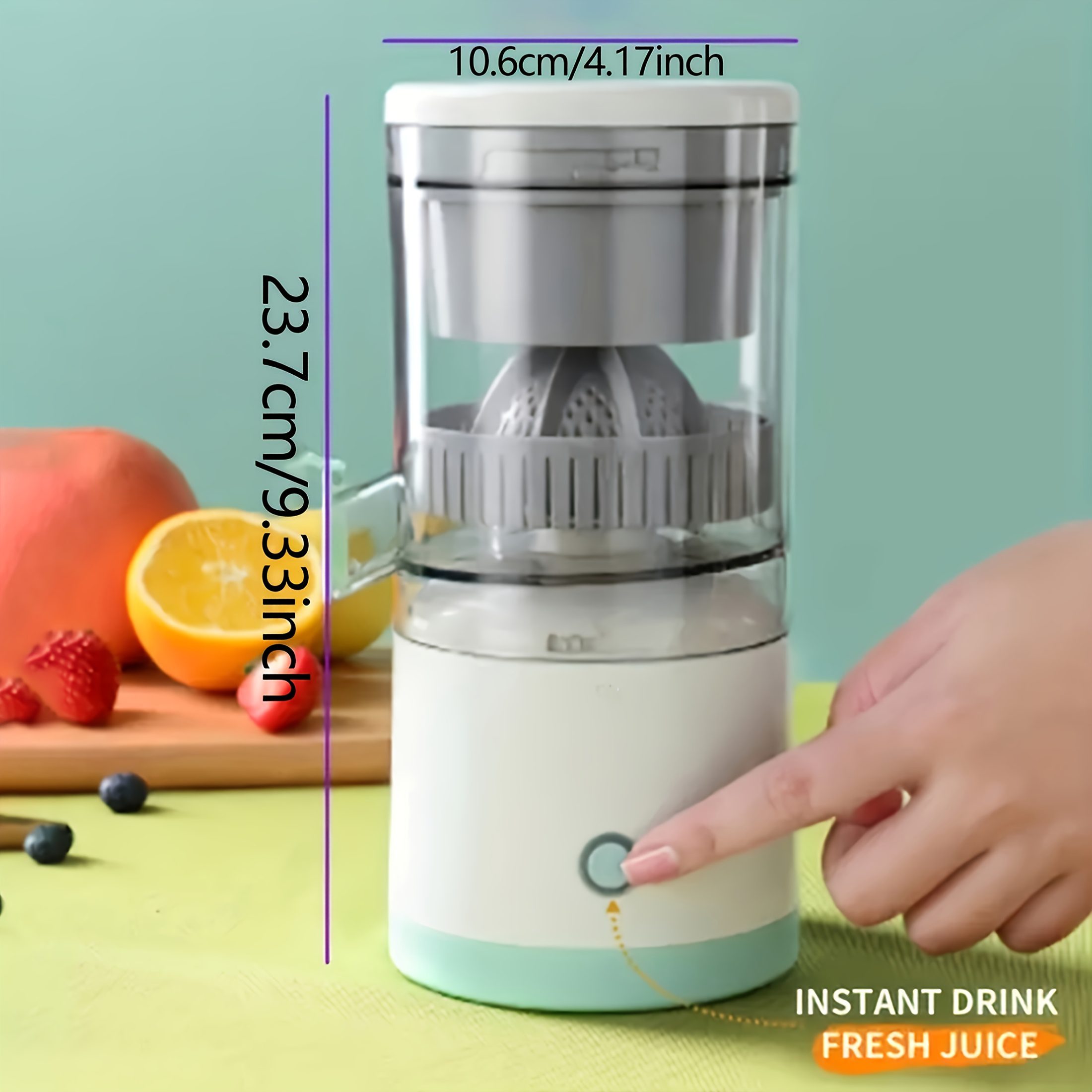 One Wireless Electric Juicer, 13.53 Ounces - Rechargeable Via USB, Featuring a Lithium Battery, Easy Push-Button Operation, Removable Cup, And Automatic Juice Separation - Ideal for Fresh Juice, a Holiday Present, Made from Food-Grade ABS Material - Image 2