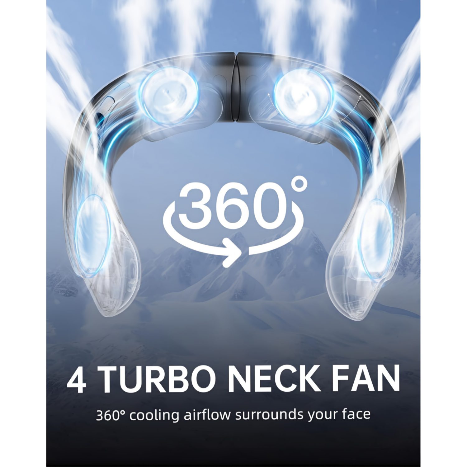 Wearable Neck Fan, Featuring 4 Turbo Settings, Powered by a 4000 Mah Battery, USB Rechargeable, with 3 Speed Options And 360° Airflow, Includes an LED Display, Perfect for Home, Office, Travel, Or As a Gift