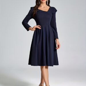 Elegant Oriented Christmas Fashion Neckline Discounted Flared Banquet Party Gown Dress