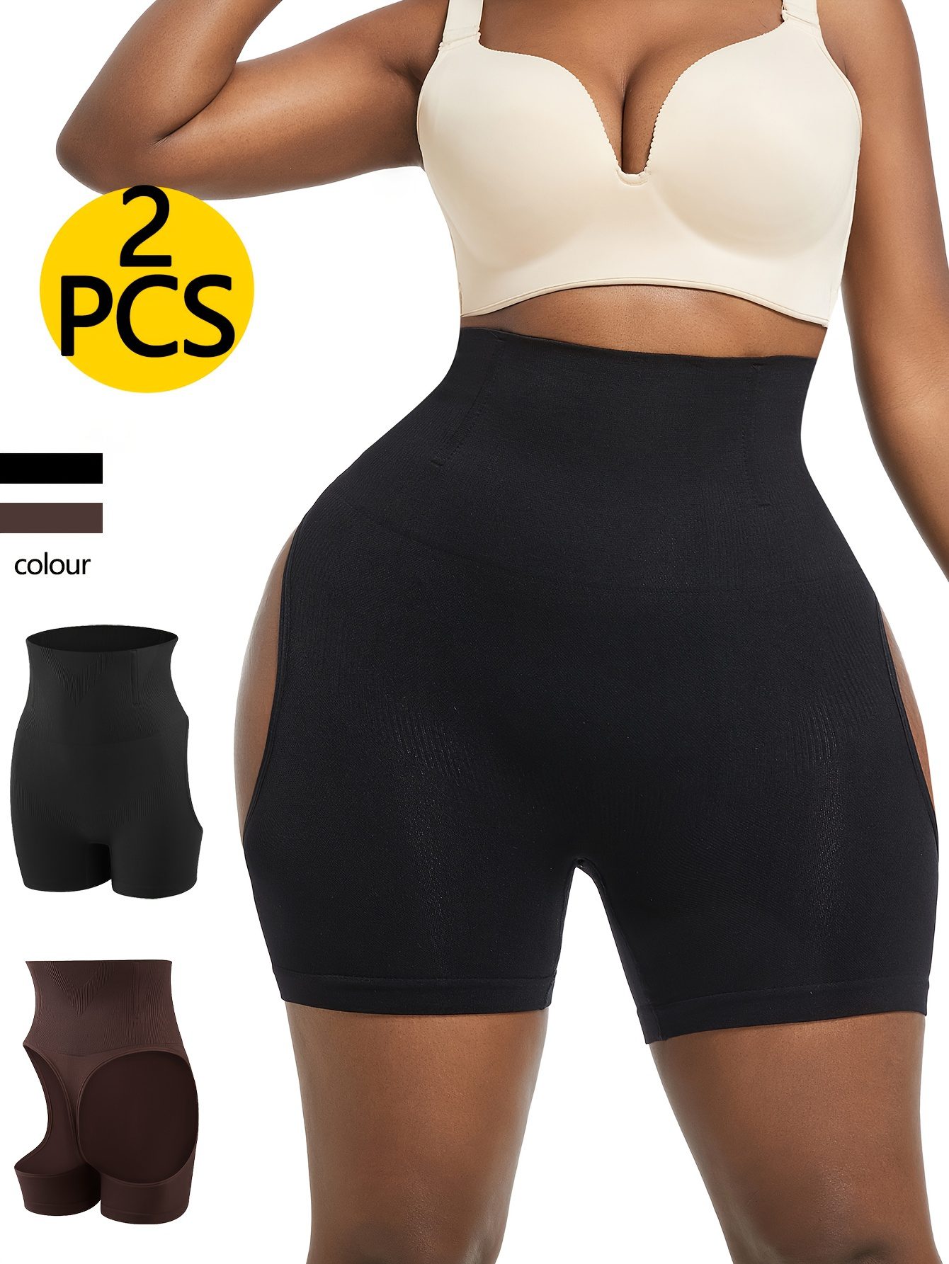 Two piece set of hip lifting pants with a feminine feel, revealing buttocks and lifting hips, shaping the body with a large waist and waist cinching, and shaping the abdomen - Image 5