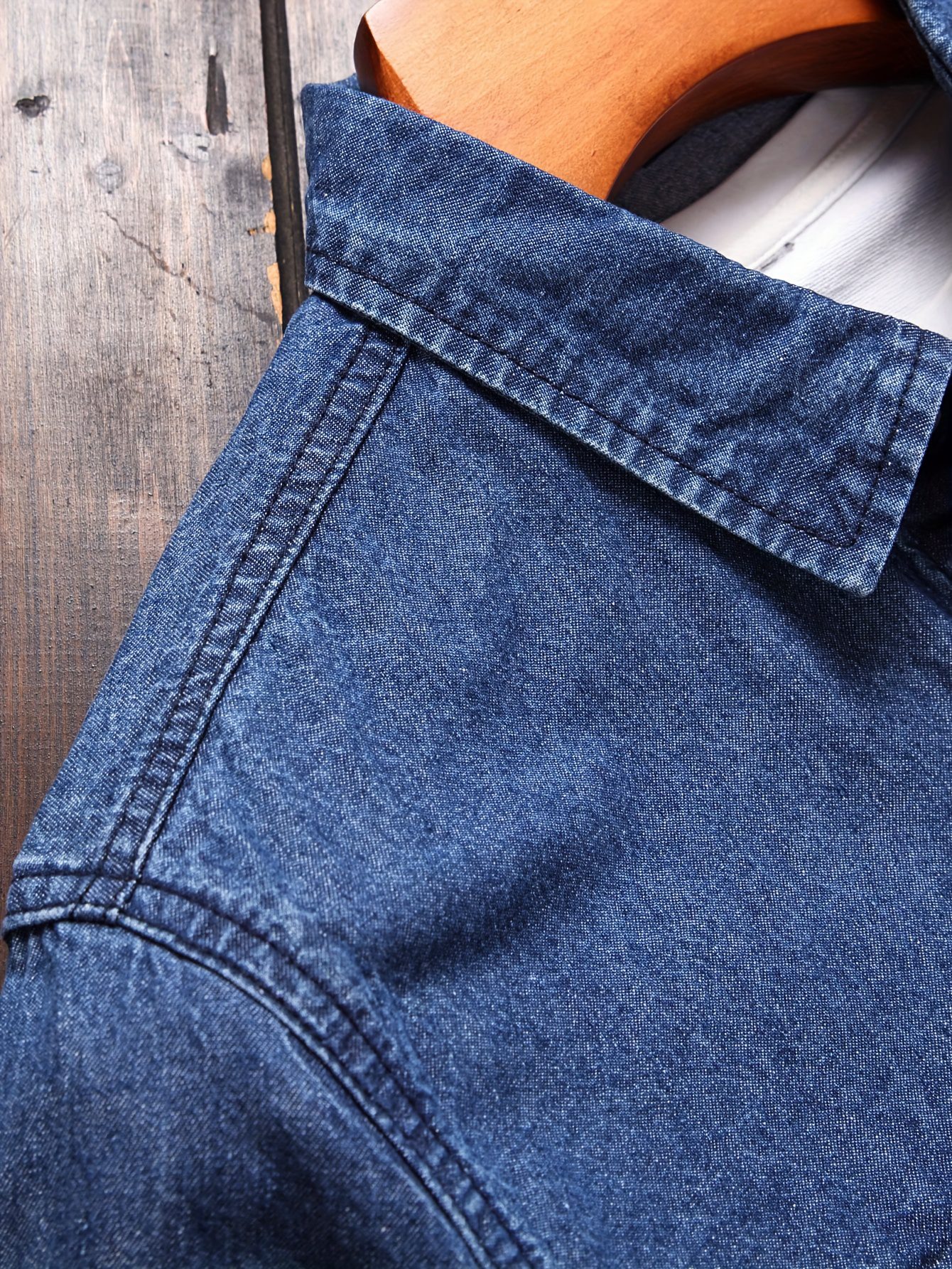 Men's Fashion Spring/Autumn Denim Shirt Jacket, Washed Denim Medium + Enzyme Softening Process - Image 3