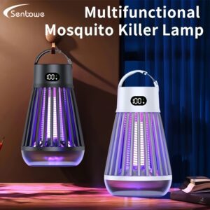 SENBOWE Portable Bug Zapper, Indoor &, Cordless Rechargeable Mosquito Zapper, Hanging Hook, 2000V High Voltage, Trap for Fly, Insect, Mosquito & Bugs, Home Backyard, Charging/Plugging Dual