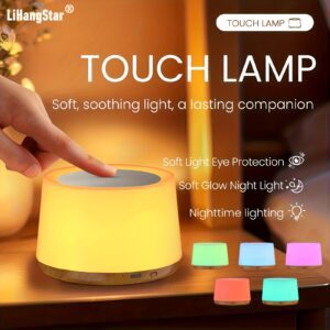 Lihangstar Touch-Sensitive Smart Lamp, a Brand New Touch Bedside Lamp, Night Light/Table Lamp, Adjustable Brightness And Color Night Light, USB Rechargeable/Suitable for Bedroom, Living Room, Parties, Desktop, Birthday Gift Ambient Light