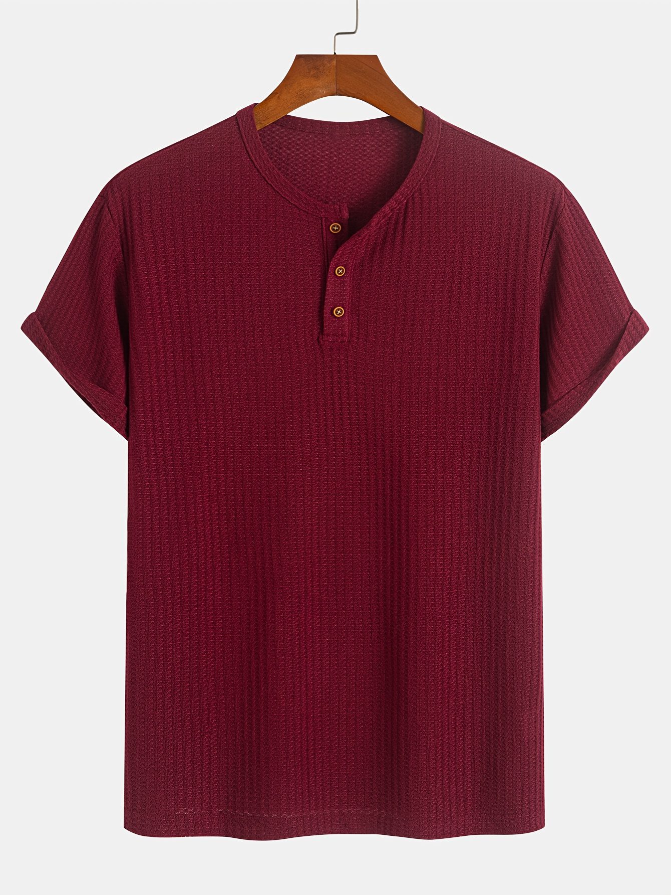 A Summer Short-Sleeve Cardigan T-Shirt with a Fine Check Pattern And Round Neck, Featuring a Knitted Jacquard Texture