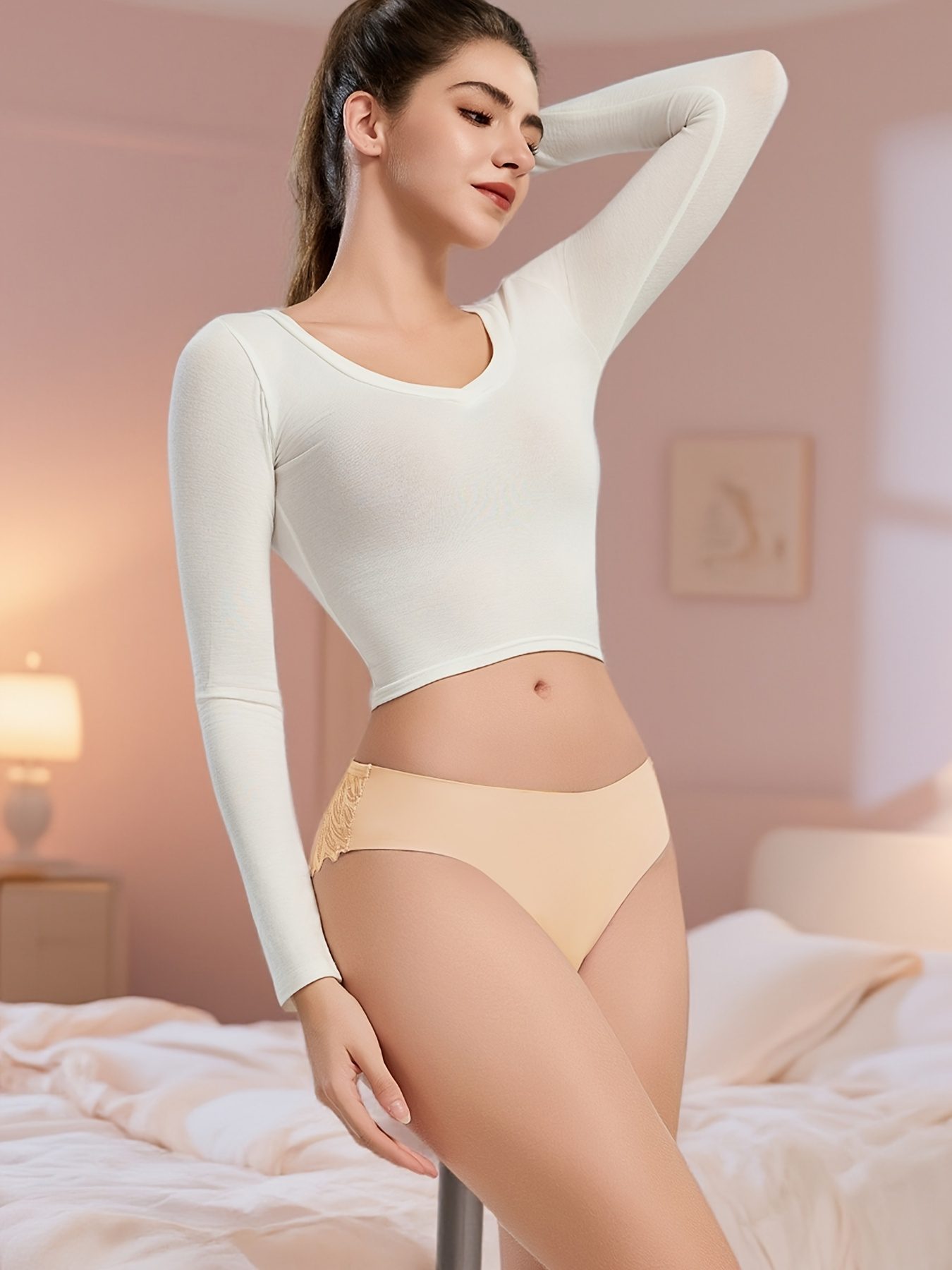 Set of 5 Sexy Lace-Trimmed Women'S Panties, Elegant, Stretchy, And Stylish for Comfortable Wear, Perfect for - Image 4