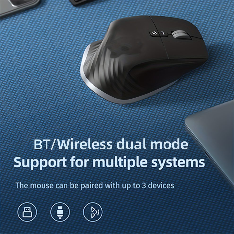Ergonomic Dual Mode Gaming Mouse RGB 2.4Ghz Wireless Rechargeable Mouse for Multi Device - Image 5