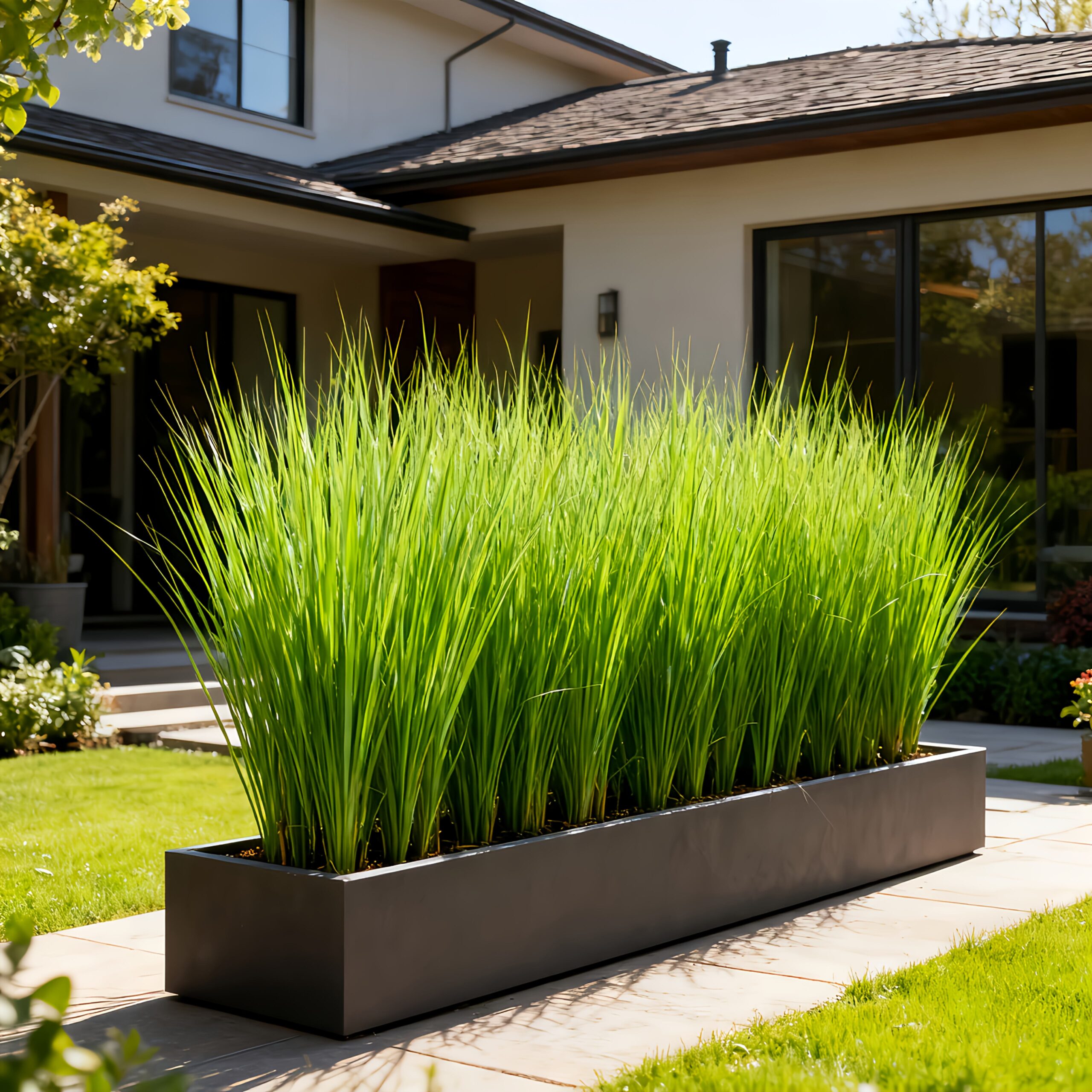 6-Pack 27.55-inch Artificial Pampas Grass Plants | Vibrant Green Leaves, Ideal for Indoor/Outdoor Decor, Perfect for St. Patrick'S Day, Valentine'S Day, Easter, Mother'S Day, Spring Decor, Wedding Decor, Garden, Porch, Windowsill - Image 4