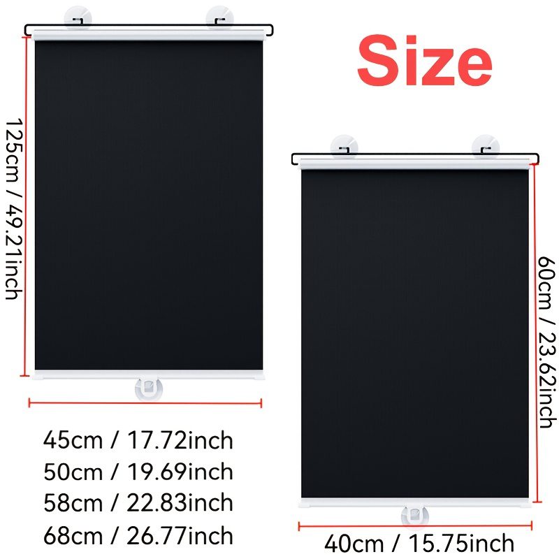2pcs No-Drill Retractable Blackout Curtains, UV Protection Thermal Insulation Window Shades for Office Balcony Kitchen Use, Privacy and Cooling Decorative Home Accessories - Image 4