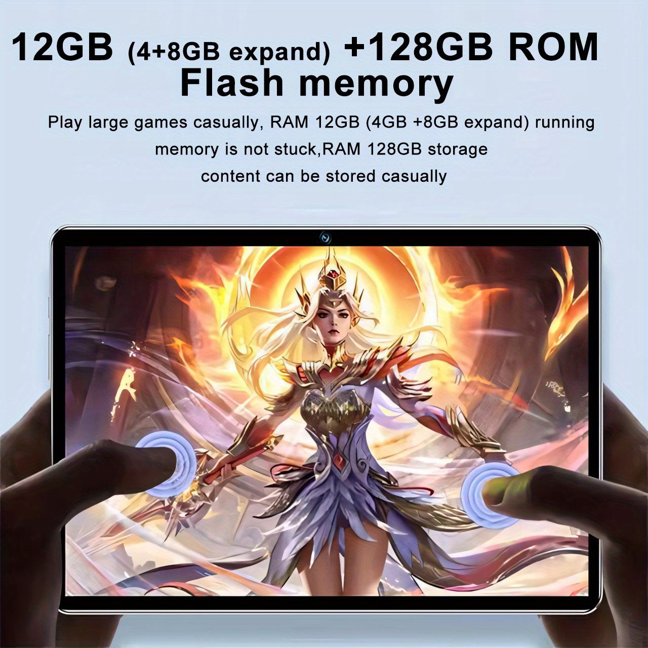 NEW Tablet Android 16 2 in 1 Tablet 10.1-Inch IPS Display 12GB RAM(4GB+8GB Expand) 128GB ROM, Support 1TB TF Card Extension, with Keyboard, Mouse, Stylus, Holder Case, 5G Wi-Fi & Wireless, GMS, Tablet, Pad - Image 8