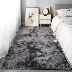 Luxurious Plush Non-Slip Area Mat - Soft, Fluffy Tie-Dye Solid Color Mat for Bedroom, Living Room, Dorm, Sofa, Outdoor Home Decor - Rectangular, Hand Washable, Lightweight Polyester Fiber, Rugs for Living Room
