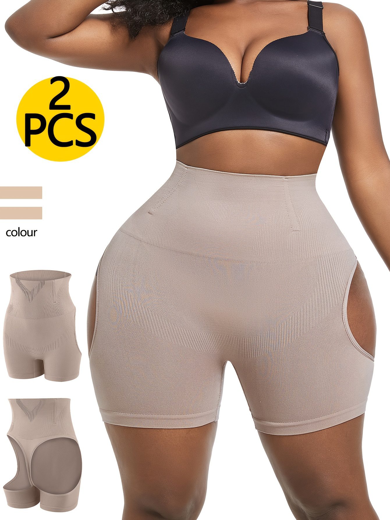 Two piece set of hip lifting pants with a feminine feel, revealing buttocks and lifting hips, shaping the body with a large waist and waist cinching, and shaping the abdomen - Image 2