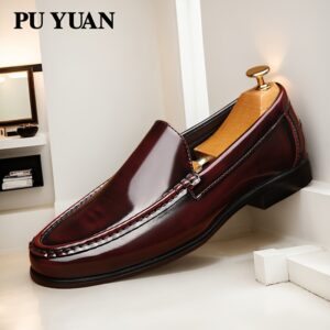 Business Casual Men'S Plus Size Fashion Loafers, Slip-On Lazy Shoes, Comfortable And Wear-Resistant Rubber Sole