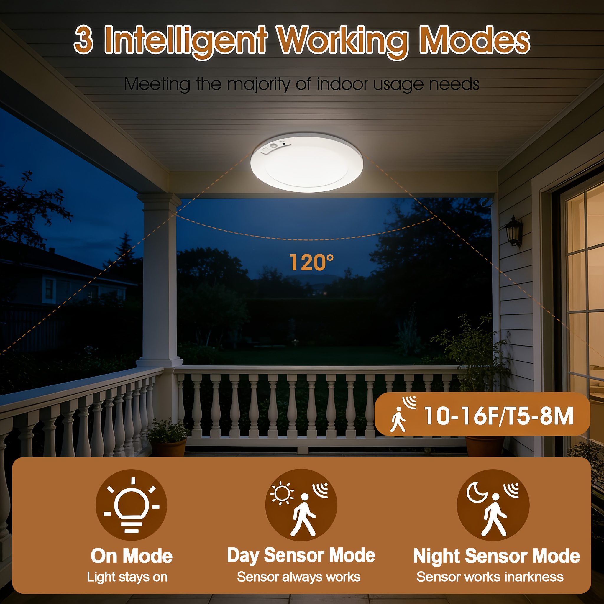 Smart Sensor Ceiling Light, with Remote Control, Timed Light Off, 3 Lighting Modes, 5 Color Temperature Adjustments for Light Brightness, 8000Mah Super Large Capacity Rechargeable, Magnetic Installation Without Drilling, USB Charging - Image 8