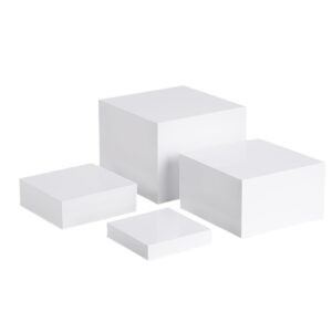 Acrylic stand for display, buffet food stand, catering desserts collectibles jewellery character display stand, acrylic cube display nesting stand, hollow bottom 4 different sizes cube acrylic product display stand for party decoration