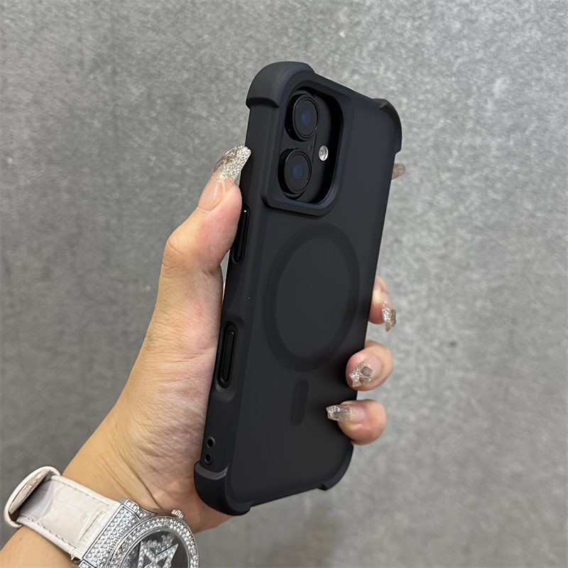 Phone Case: Luxury Matte Clear Four-Corner Skin-Feel Magnetic Phone Case for iPhone 16 15 14 13 12 11 Pro Max Plus Soft Back Cover - Image 9
