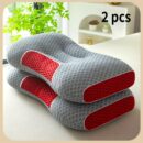 2pcs-black-knitted-fabric-red-mesh-neck-and-spine-cushion-2-pack