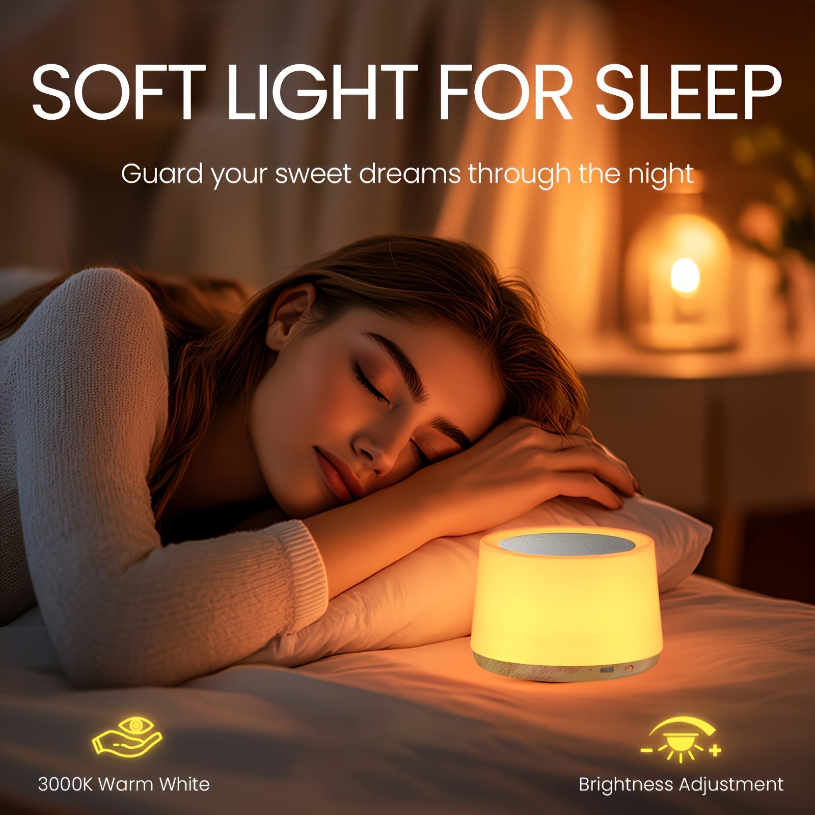 Lihangstar Touch-Sensitive Smart Lamp, a Brand New Touch Bedside Lamp, Night Light/Table Lamp, Adjustable Brightness And Color Night Light, USB Rechargeable/Suitable for Bedroom, Living Room, Parties, Desktop, Birthday Gift Ambient Light - Image 7