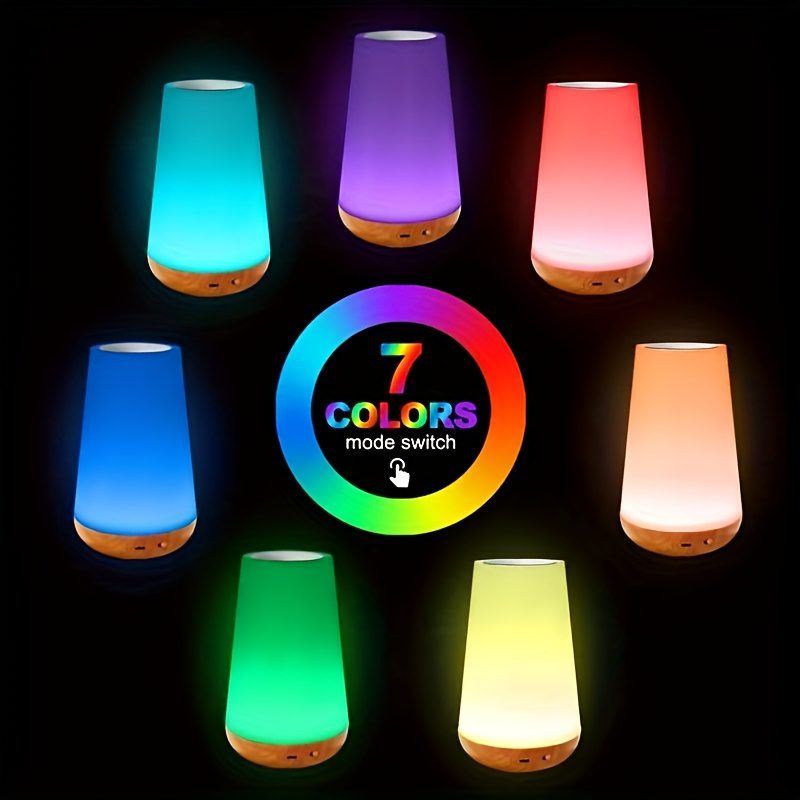 7-Color Touch Night Light Soft Glow Sleep Companion · Light Touch Color Change · USB Charging · Warm Bedside Lamp · One-Touch Dimming · Bedroom/Atmosphere Tool · Long Battery Life! Creative Rainbow Night Light 7-Color Gradient + Soft Light Mode · - Image 2