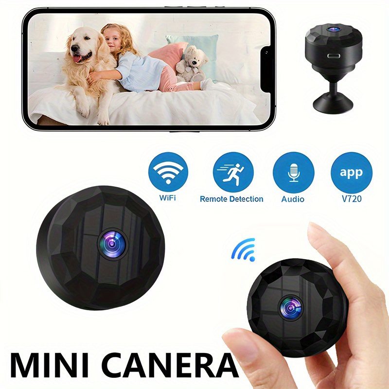 Smart Wireless Security Camera - 2.4GHz WiFi Indoor/Outdoor, USB Rechargeable for Travel/Renters | Home Pet Monitoring, No SD Card, Mobile App