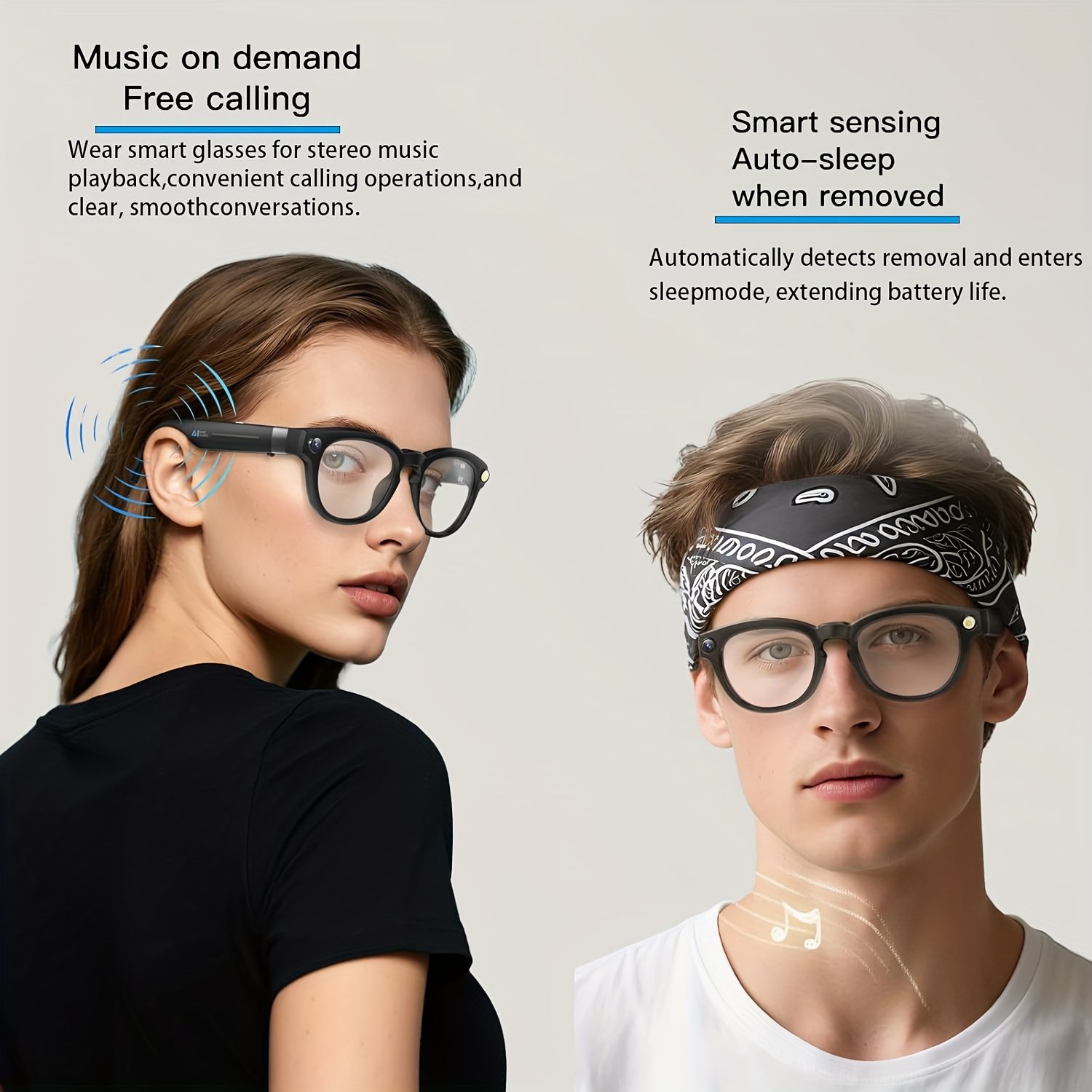 Smart Glasses Equipped with AI for Real-Time Translation And Object Identification, Featuring Open-Ear Audio, a Lightweight Design, And Up to 8 Hours of Battery Life, Perfect for Daily Use, Work, Travel - Image 5