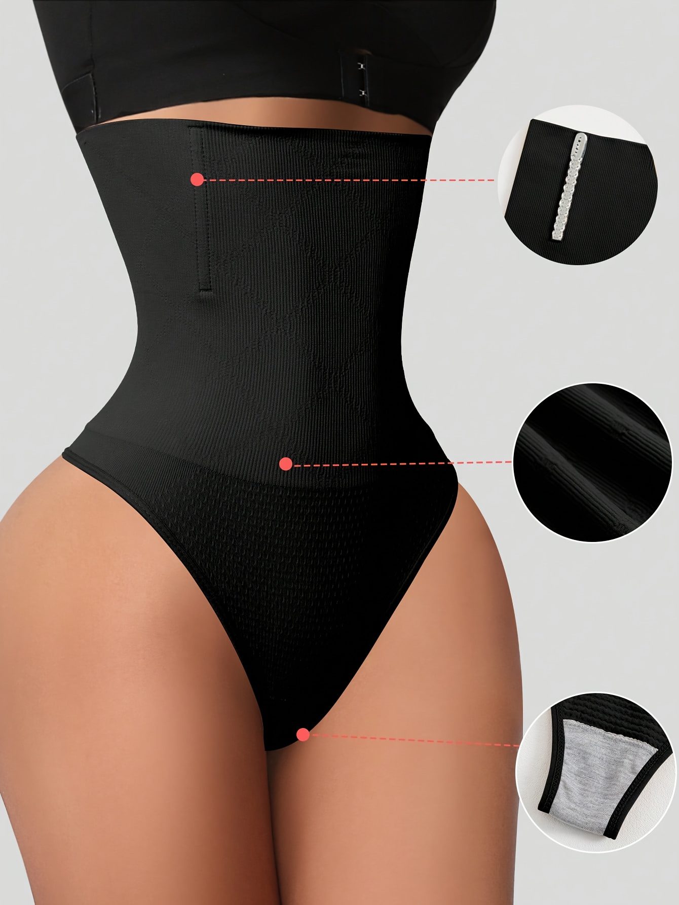 1pc High Waist Seamless Women's Thong Tummy Control Panties Women's Shapewear Buttock Lifter Tummy Control Waist Trainer Body Shaper Flat Belly Women's Shapewear - Image 4
