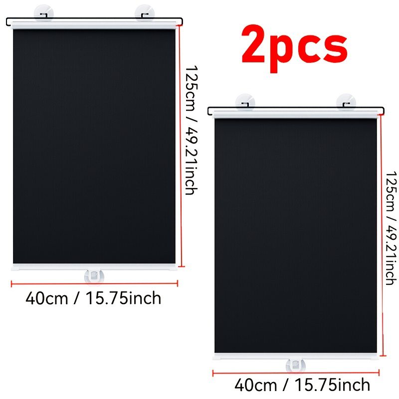 2pcs No-Drill Retractable Blackout Curtains, UV Protection Thermal Insulation Window Shades for Office Balcony Kitchen Use, Privacy and Cooling Decorative Home Accessories - Image 3