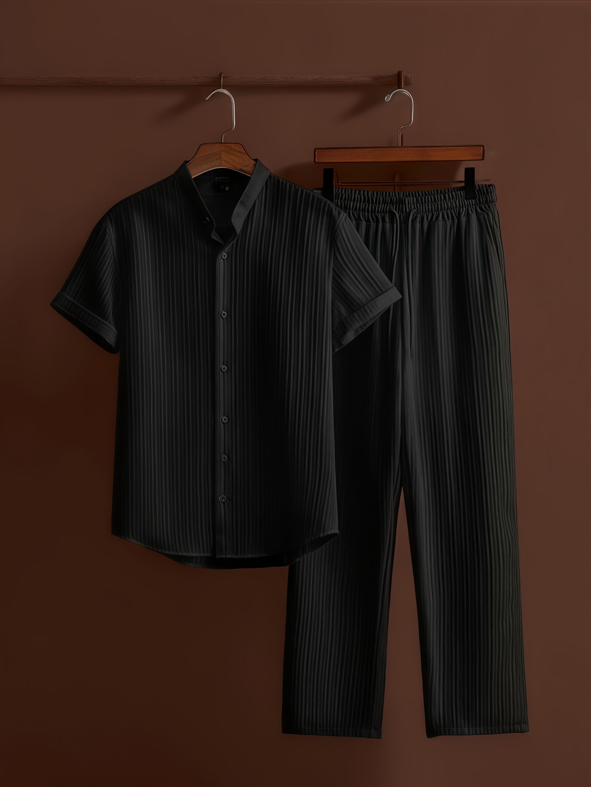 Short Sleeve Shirt + Drawstring Pants 2pcs Set Breathable Casual Outfit Suitable for Beach Vacation Party - Image 5