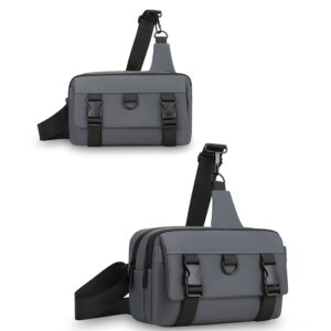 HUOHUO Men's Large-Capacity Multi-Pocket Chest Bag - Adjustable Crossbody Tote with Shoulder Strap, Suitable for Commuting, Travel &, Casual Carryall, for Smartphones/Tablets/