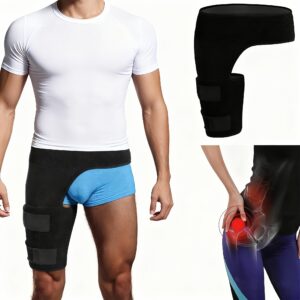 Groin Support Wrap, Thigh Compression Wrap, Adjustable Hip Joint Support Brace for Groin Muscle, Men And Women Gym Exercise Fitness Training Sport