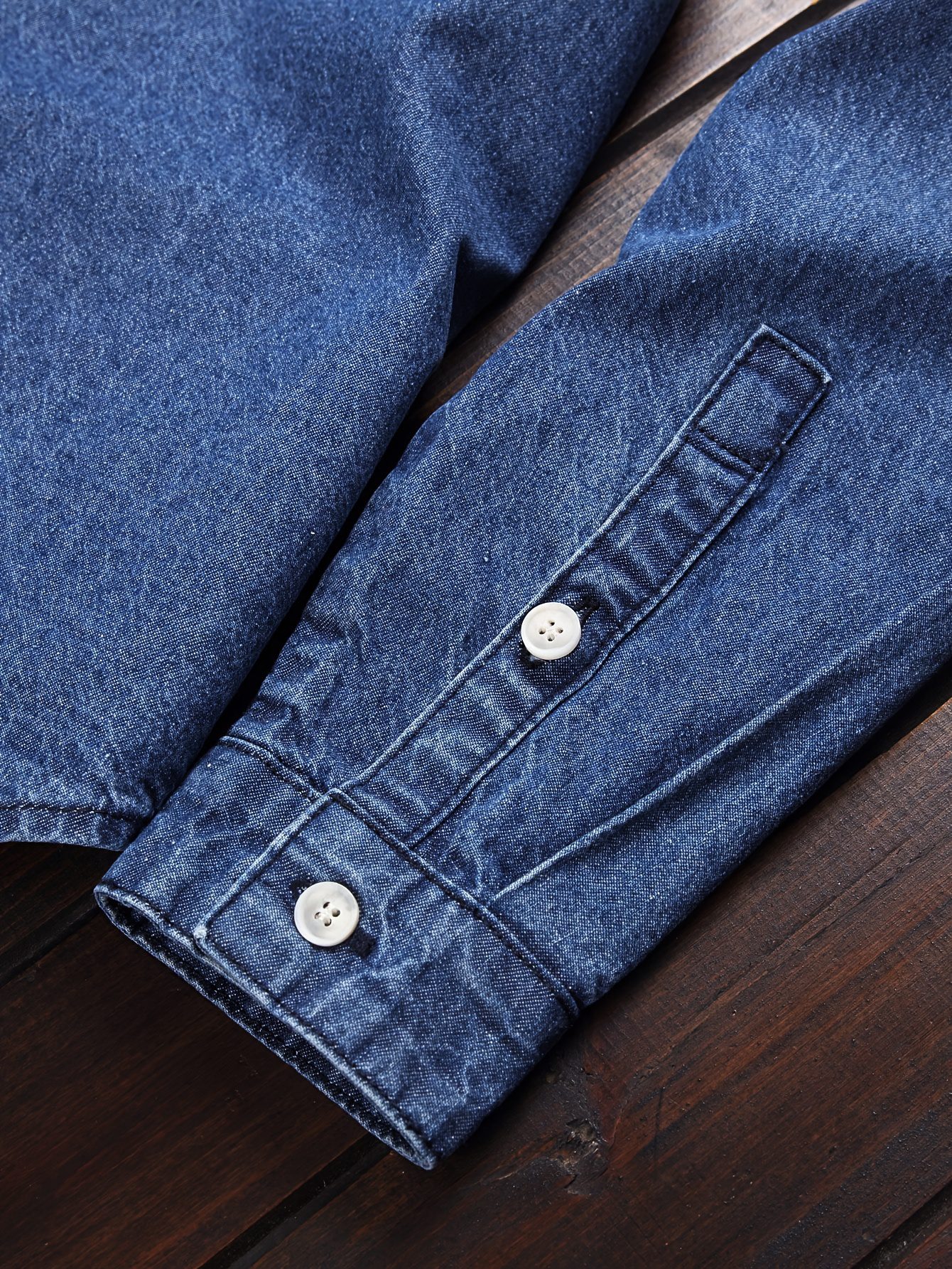 Men's Fashion Spring/Autumn Denim Shirt Jacket, Washed Denim Medium + Enzyme Softening Process - Image 7