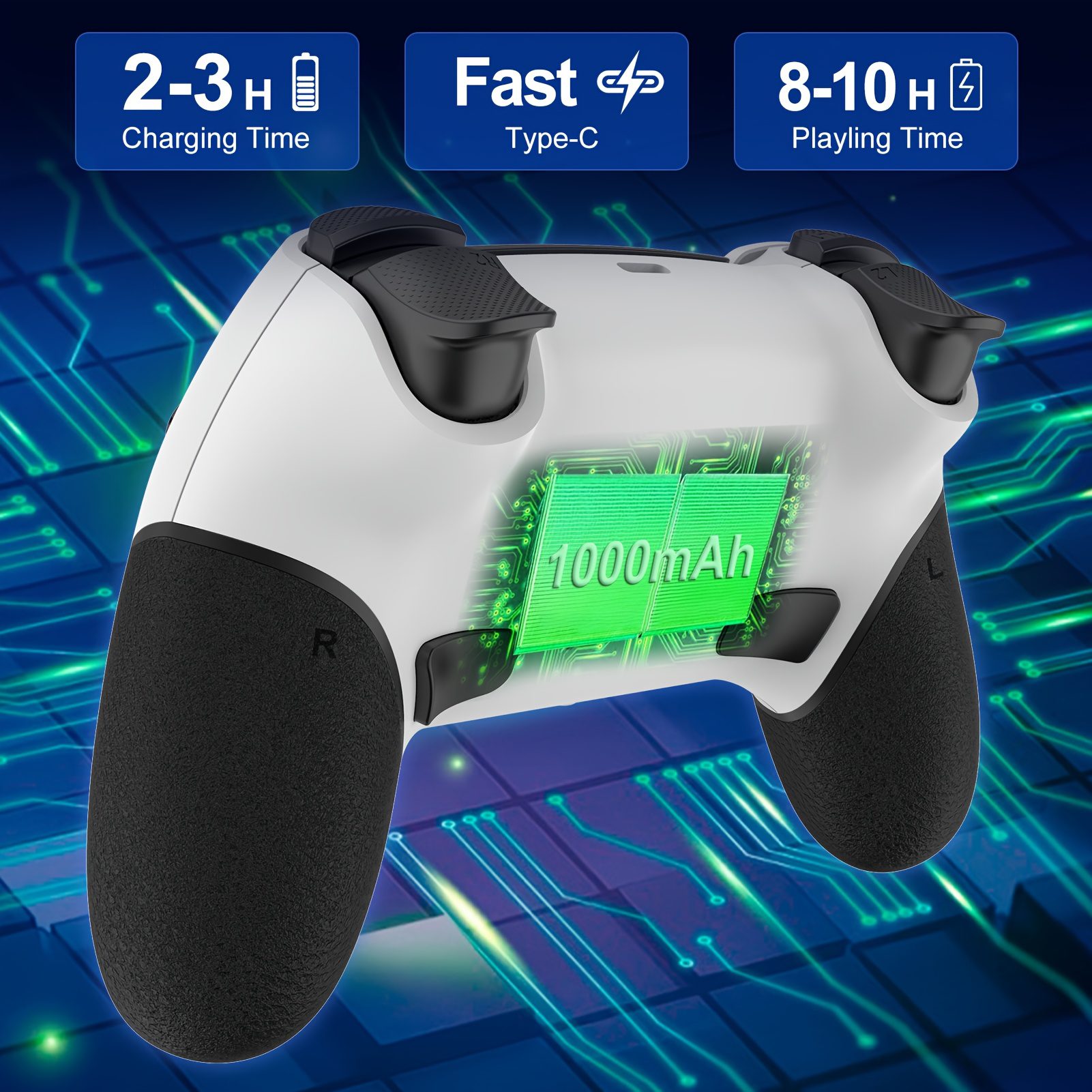 Wireless Game Controller for PS4, Slim, Pro, And PC Featuring Hall Effect Joysticks, a Gamepad with a 1000Mah Battery, Vibration, 6-Axis Gyro, Multi-Touch Pad, And a 3.5Mm Audio Jack - Image 10