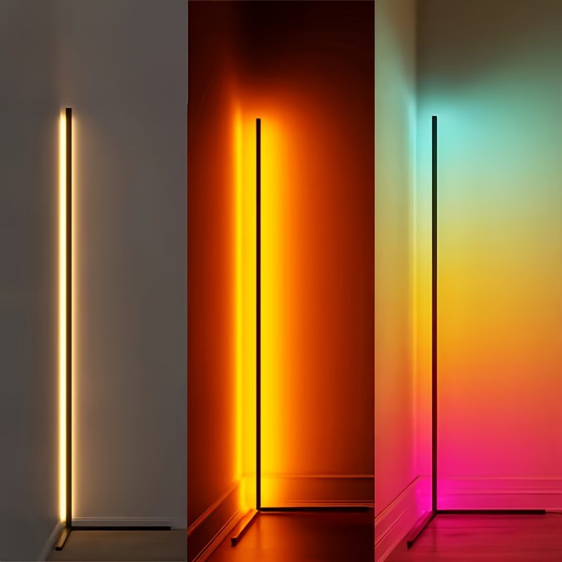 Smart RGB+White LED Floor Lamp with Music Sync, App control Modern Adjustable Gooseneck Corner Light for Gaming Room, Living Room, Party, RGB Color Changing Mood (/Metal) - Image 6