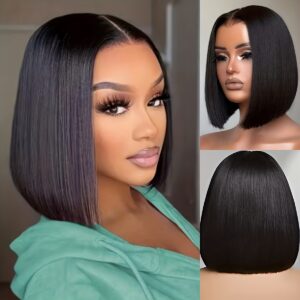 A 30cm Women's Short Bob Wig, Made of Heat-resistant Synthetic Fiber, Featuring a Middle-part Styling Design for a Natural Look. Easy to Maintain and Style, Suitable for Women of All Ethnicities. Ideal for Parties, Daily Wear, Cosplay, and Music