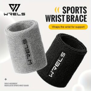 1pc-2pcs WRELS Men's & Women's Quick-Dry Sports Wristband with Hair Loop - Anti-Perspirant Lightweight Moisture-Wicking Wrist Suitable for Basketball, Tennis, Gym, - Grey/ (1 or 2pcs)