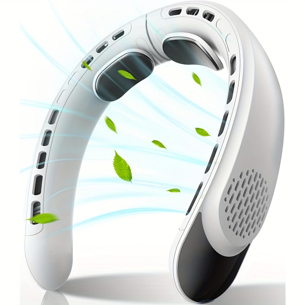 Wearable Neck Fan, Featuring 4 Turbo Settings, Powered by a 4000 Mah Battery, USB Rechargeable, with 3 Speed Options And 360° Airflow, Includes an LED Display, Perfect for Home, Office, Travel, Or As a Gift - Image 3
