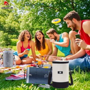 ABAHUB Insulated Cooler Bag with Large Capacity - Portable Aluminum Foil for Freshness And Heat Retention, New Designs for 2025, Perfect for Outdoor Adventures, Camping, And Picnics, Essential for Outdoor Dining | Sturdy Zipper Closure