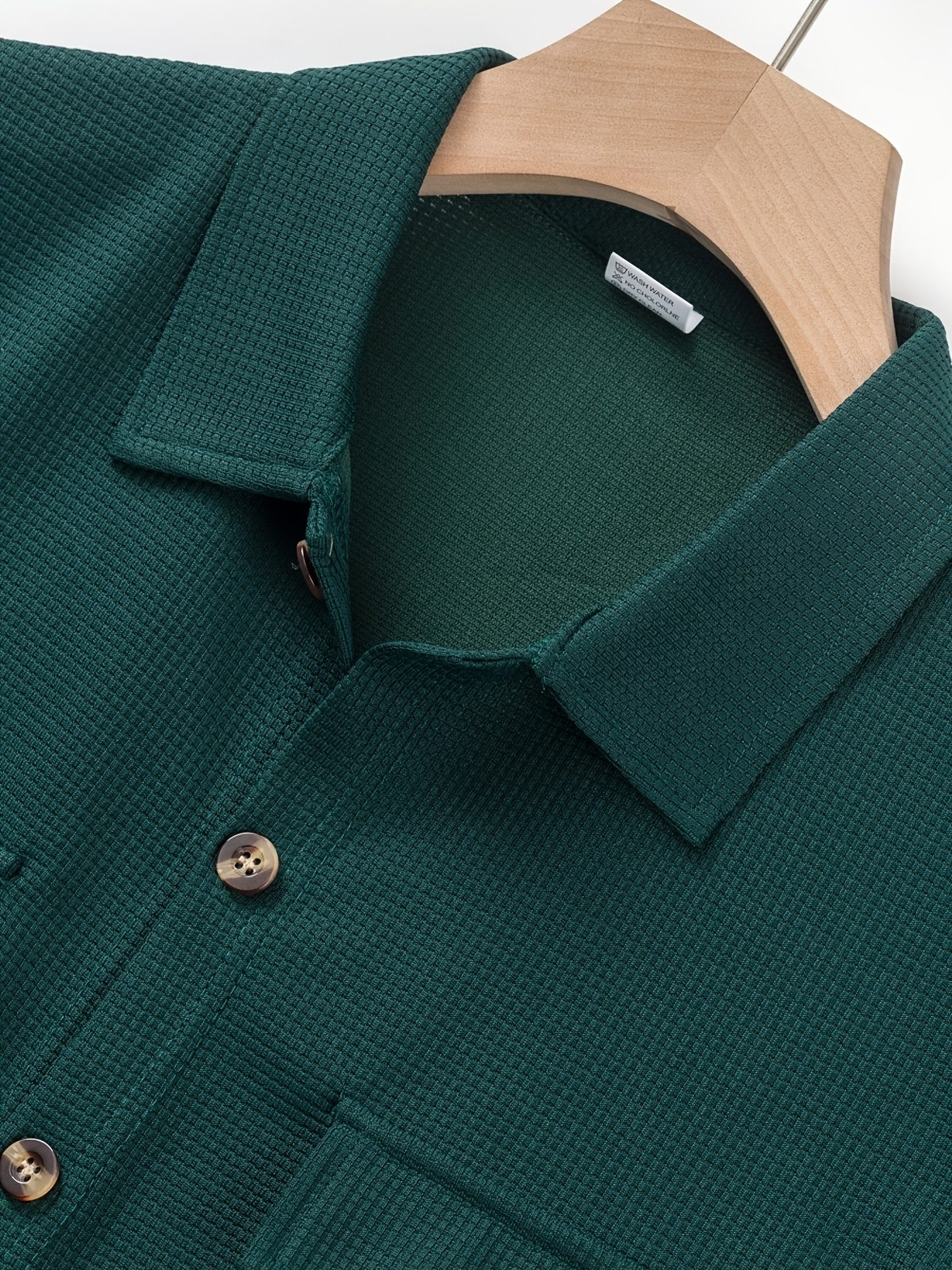 Men'S Casual Short Sleeve Shirt And Long Pants 2pcs Set Commuter Outfit, Textured Buttons And Pockets, Versatile Style - Image 8
