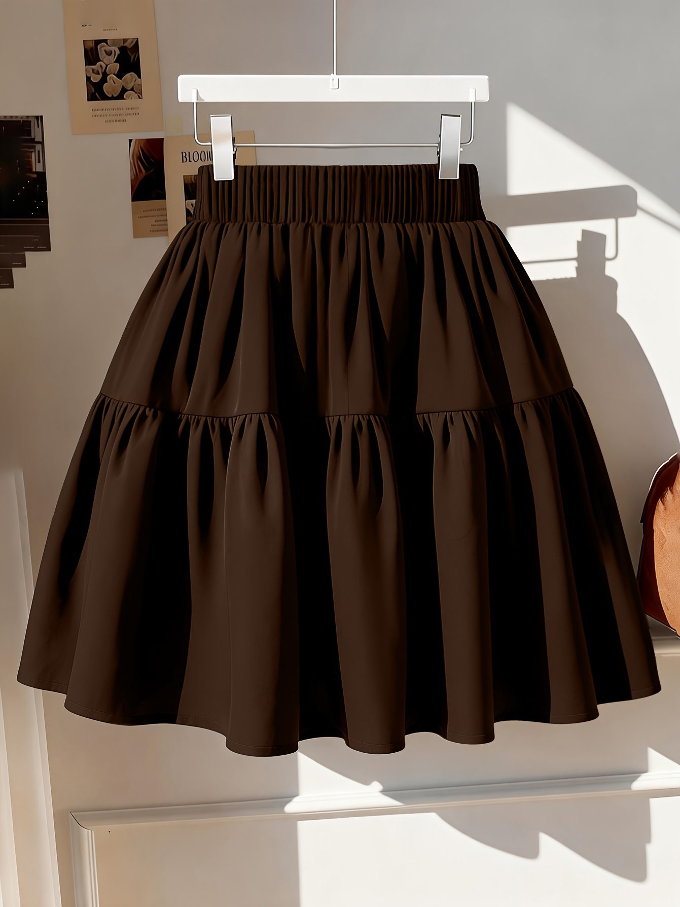 Women's Ruffle Hem Flared A-Line Skirt with Bow Tie Straps, Double-Layer Ruffled Spliced Cake Skirt, Short Skirt - Image 6