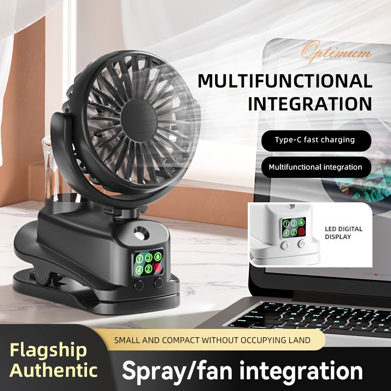 This Is a 2-In-1 Fan And Humidifier, Featuring 4 Adjustable Wind Speeds And 2 Humidity Levels, Designed As a Portable Desktop Fan. It Operates Silently at 360° - Image 2