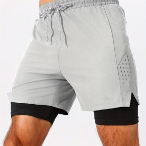 Men's 2-in-1 Printed Running Fitness Sports Shorts