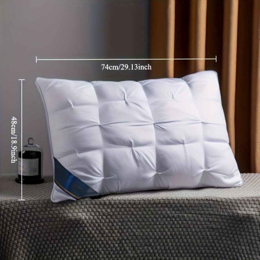 2/1pc Luxury 5-Star Hotel Quality - Deep Sleep Neck Support, High-Density Non-Drooping All-Season with Satin Cover, 100% Polyester Filling, Hand Wash & Vacuum Compression Packaging for Home Decor - Image 2